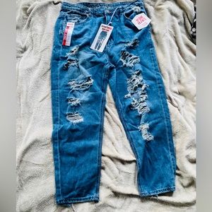 Flying angel relaxed fit distressed mom jeans